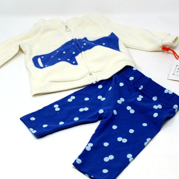 Baby Whale Print Hoodie & Bottom Set Christian Robinson x - Picture 3 of 5